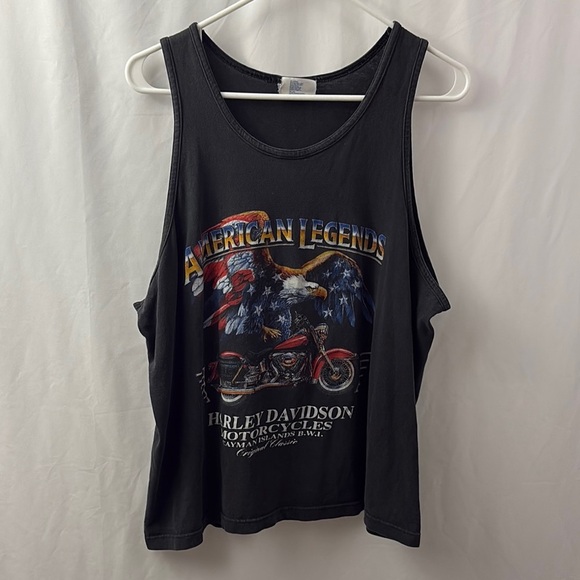 Harley-Davidson Tops - Vintage Harley Davidson Women’s Tank Top Size Large Black Eagle Cayman Islands